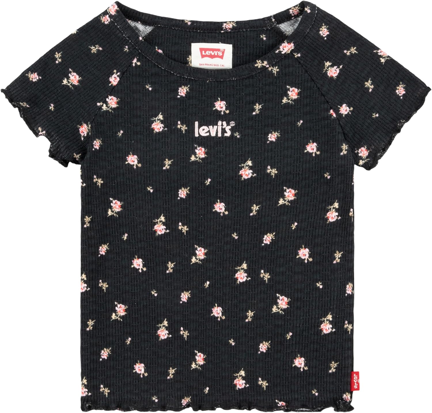 

Футболка Levi's для девочек из трикотажа в рубчик, Black, Черный, Футболка Levi's для девочек из трикотажа в рубчик, Black