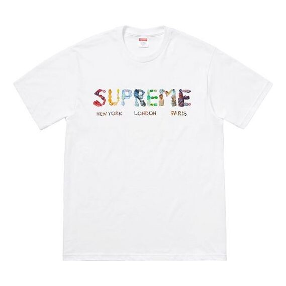 

Футболка ss18 alphabet logo short sleeve white Supreme, белый