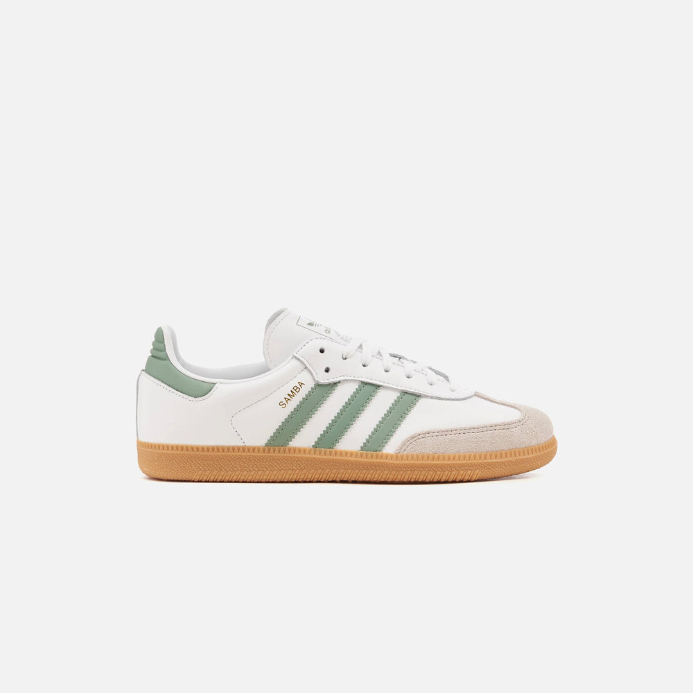 

Кроссовки adidas Kids Samba OG, цвет Cloud White/Silver Green/Gum