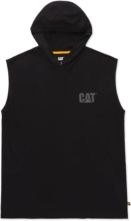

Мужская футболка без рукавов с капюшоном CAT, Black, Черный, Мужская футболка без рукавов с капюшоном CAT, Black