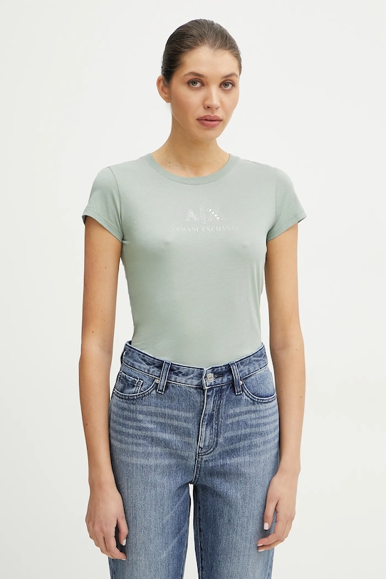 

Хлопковая футболка Armani Exchange, зеленый