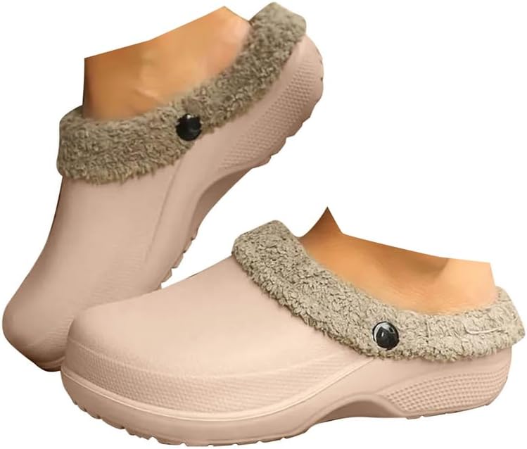 

Женские тапочки с поддержкой свода стопы, широкие кожаные мюли-клоги с искусственным мехом и хлопковой подкладкой, теплые мягкие плюшевые тапочки с эффектом памяти, домашние тапочки на липучке, зимние, для дома и улицы, туфли-лоферы Jyswoshoe, х...