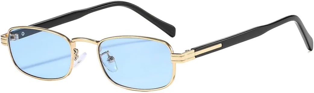 

Женские прямоугольные металлические солнцезащитные очки, модные градиентные черные очки с защитой от ультрафиолета UV400, мужские солнцезащитные очки в стиле панк UUPTTPL, C8 Gold Blue