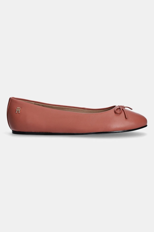 Кожаные балетки Ballerina Leather Flat Bow Tommy Hilfiger, оранжевый — фото 2