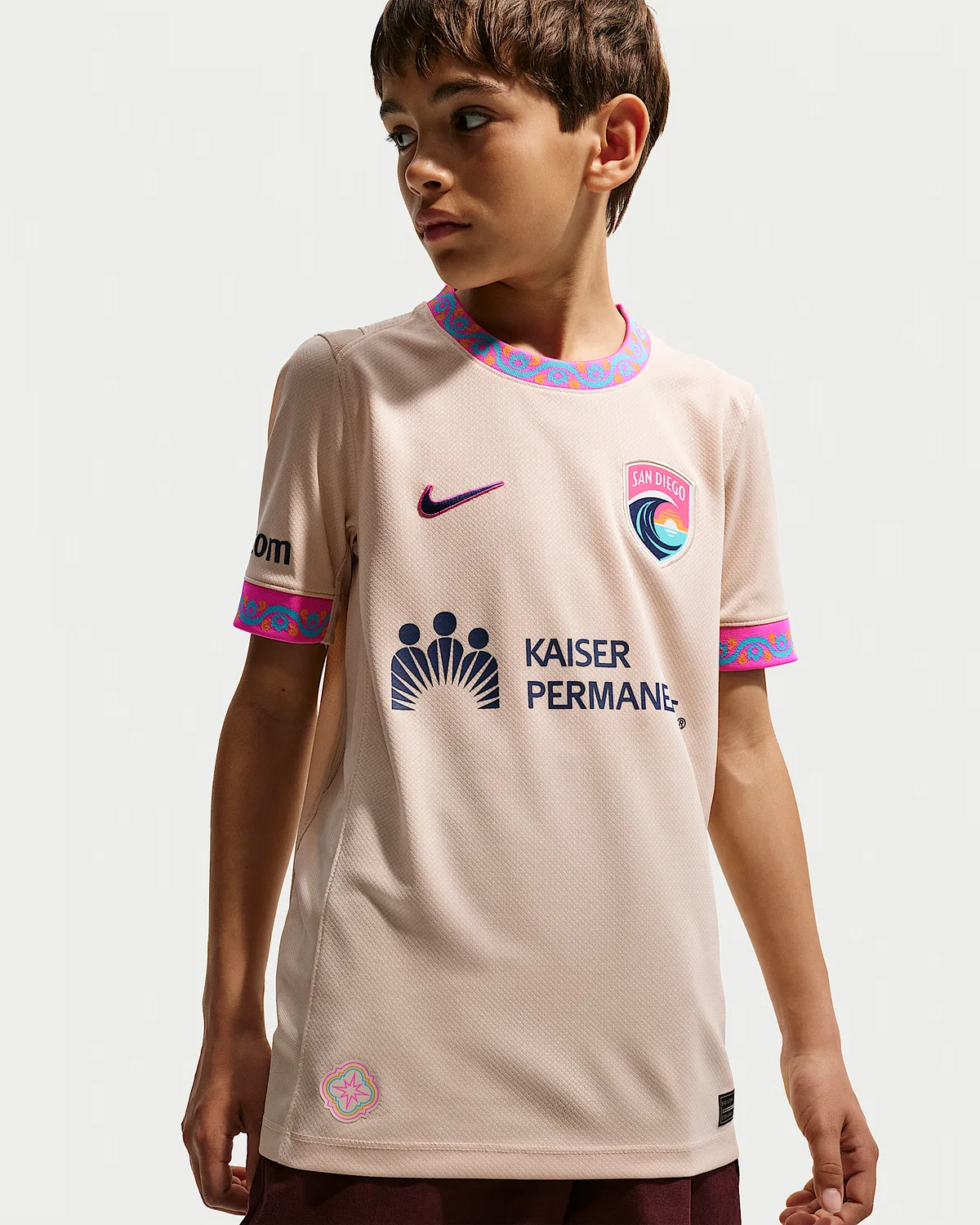 Детская футболка Nike Dri-FIT Replica Jersey San Diego Wave FC Stadium Edition, Sanddrift