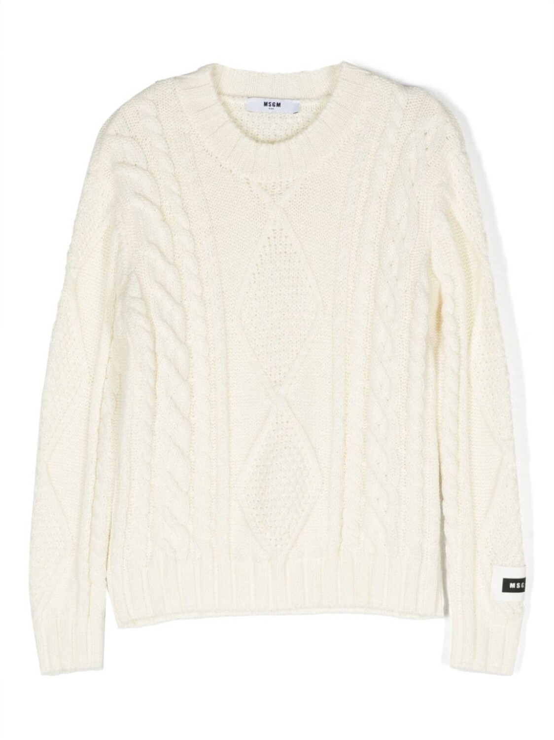 

MSGM Kids джемпер фактурной вязки, белый
