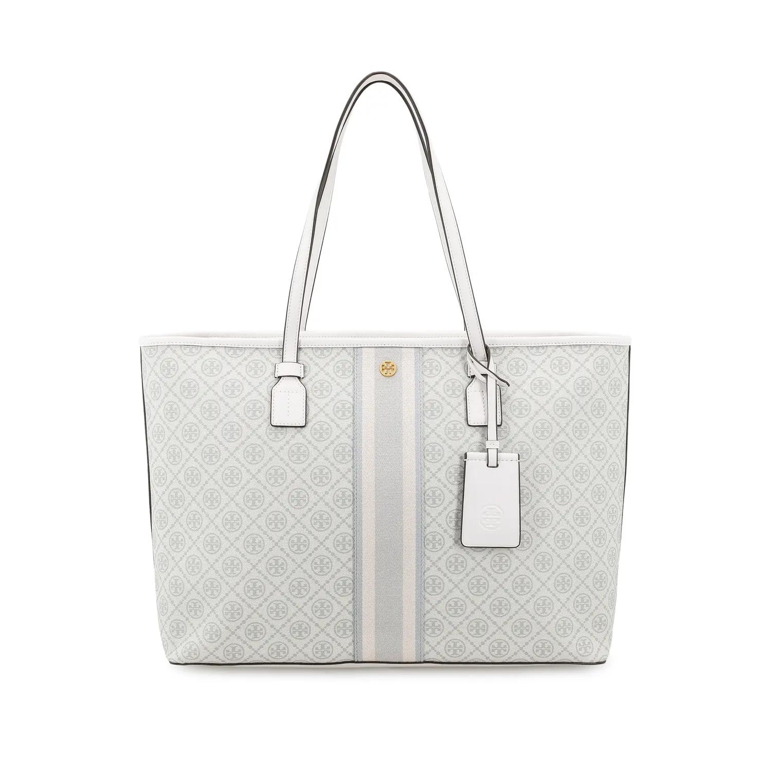 

T Monogram Coated Canvas Tote Bag, Shopping Bag, Shoulder Bag, Handbag Regular Women's White TORY BURCH