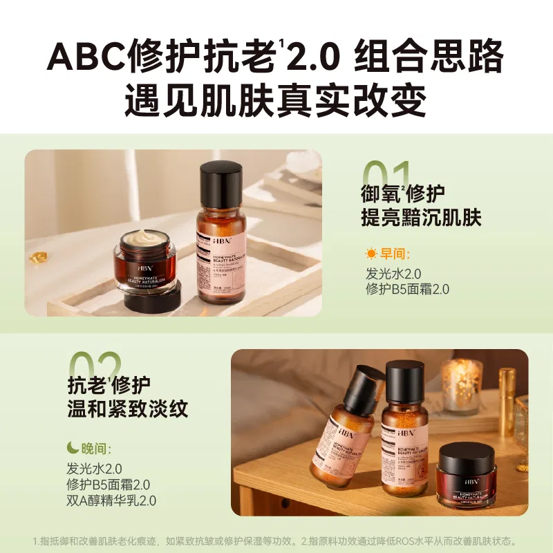 Набор средств для ухода за кожей HBN ABC Water+Lotion+Intensive Cream Set — фото 3
