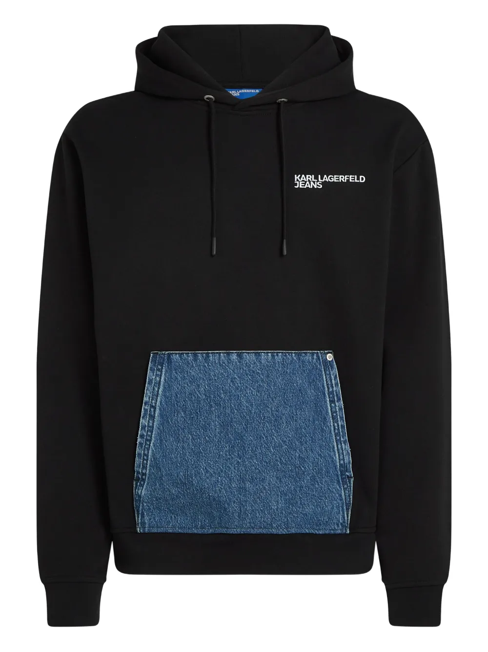 

Худи с карманом из денима Karl Lagerfeld Jeans, черный