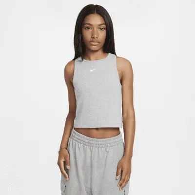 

Топ Nike Sportswear Girls' Ribbed Tank Top, темно-серый