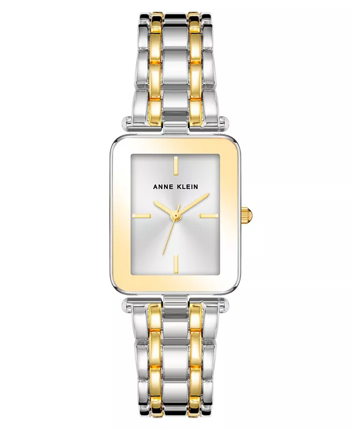 

Женские кварцевые часы с тремя стрелками, прямоугольный браслет из двухцветного сплава, 22 мм Anne Klein