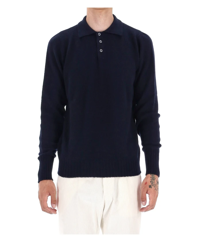 

Синий поло-свитер, рубашка для многослойного ношения Drumohr, синий