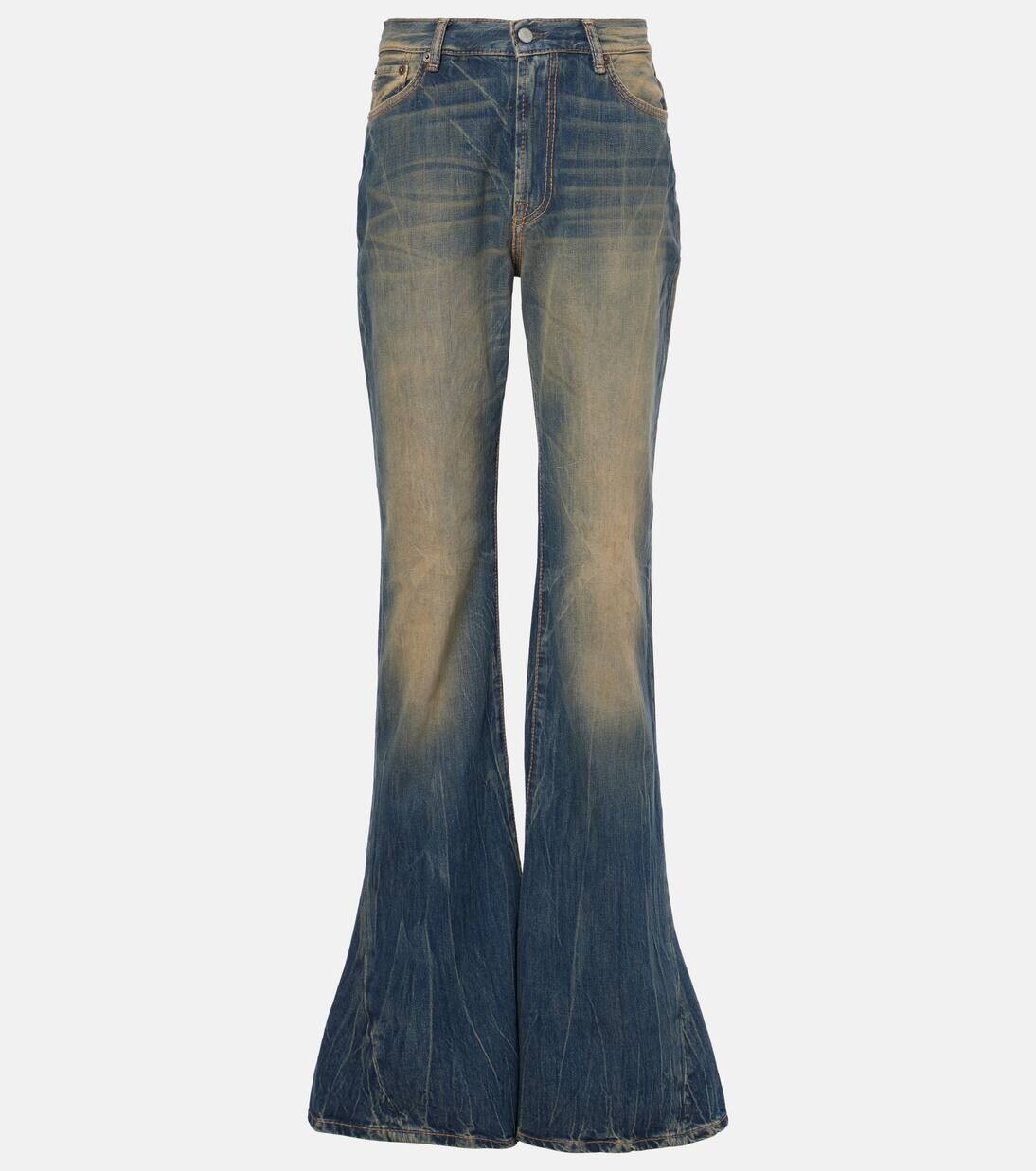 

Джинсы bootcut с высокой посадкой 2024F Acne Studios, цвет dark blue
