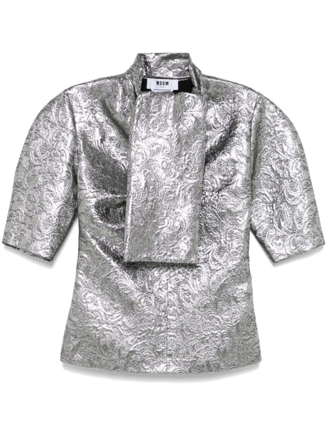 

MSGM блузка с эффектом металлик, серый