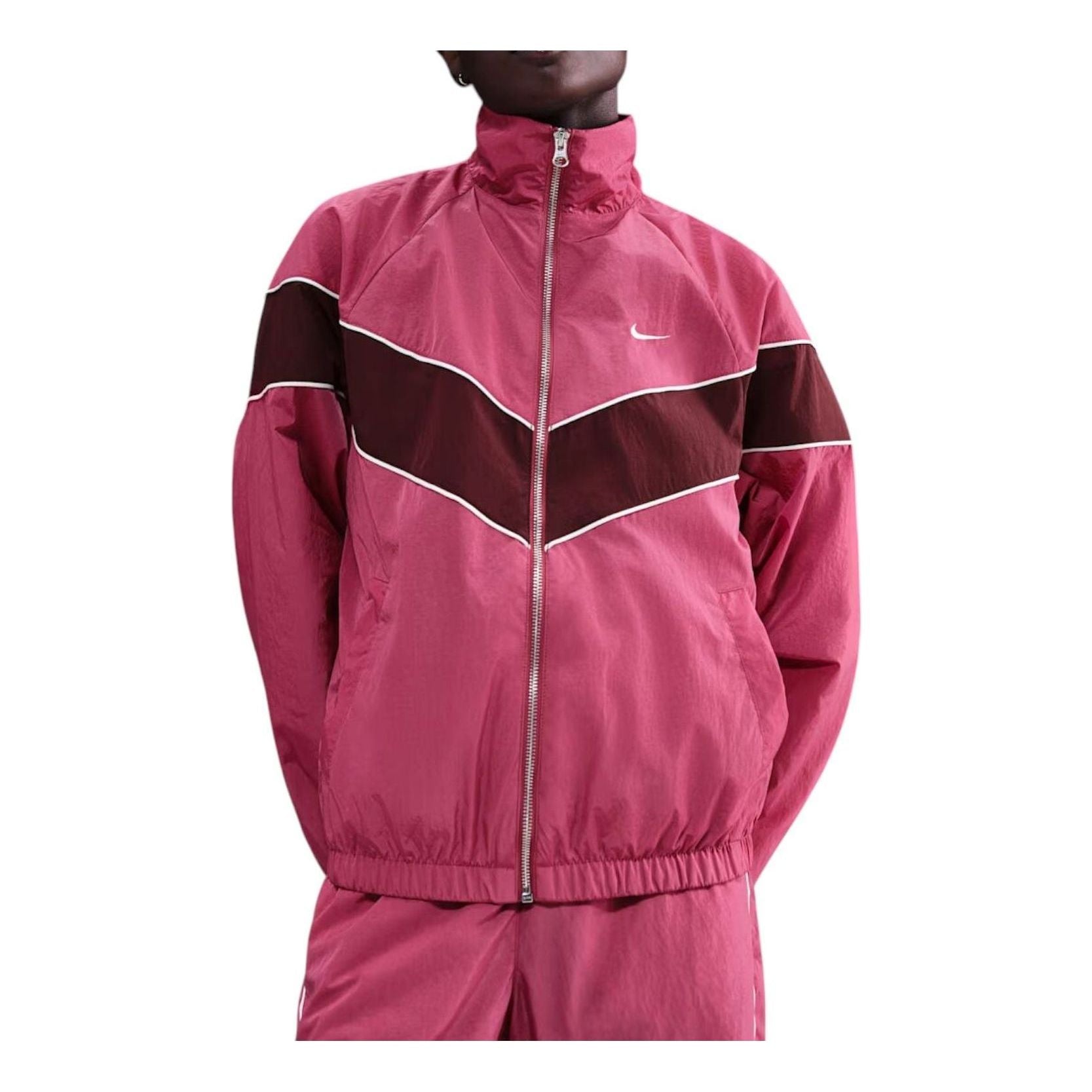 

Куртка (WMNS) Nike Windrunner Loose UV Woven Full-Zip Jacket 'Sweet Beat Sail Burgundy Crush'