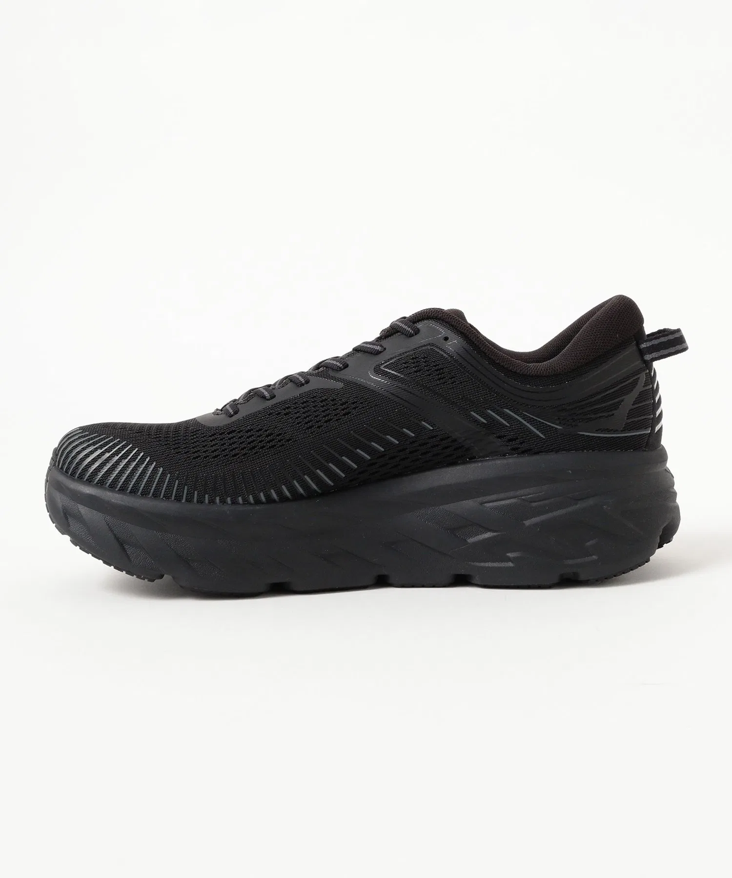 Мужские кроссовки с амортизацией HOKA BONDI 7 чёрные — фото 2