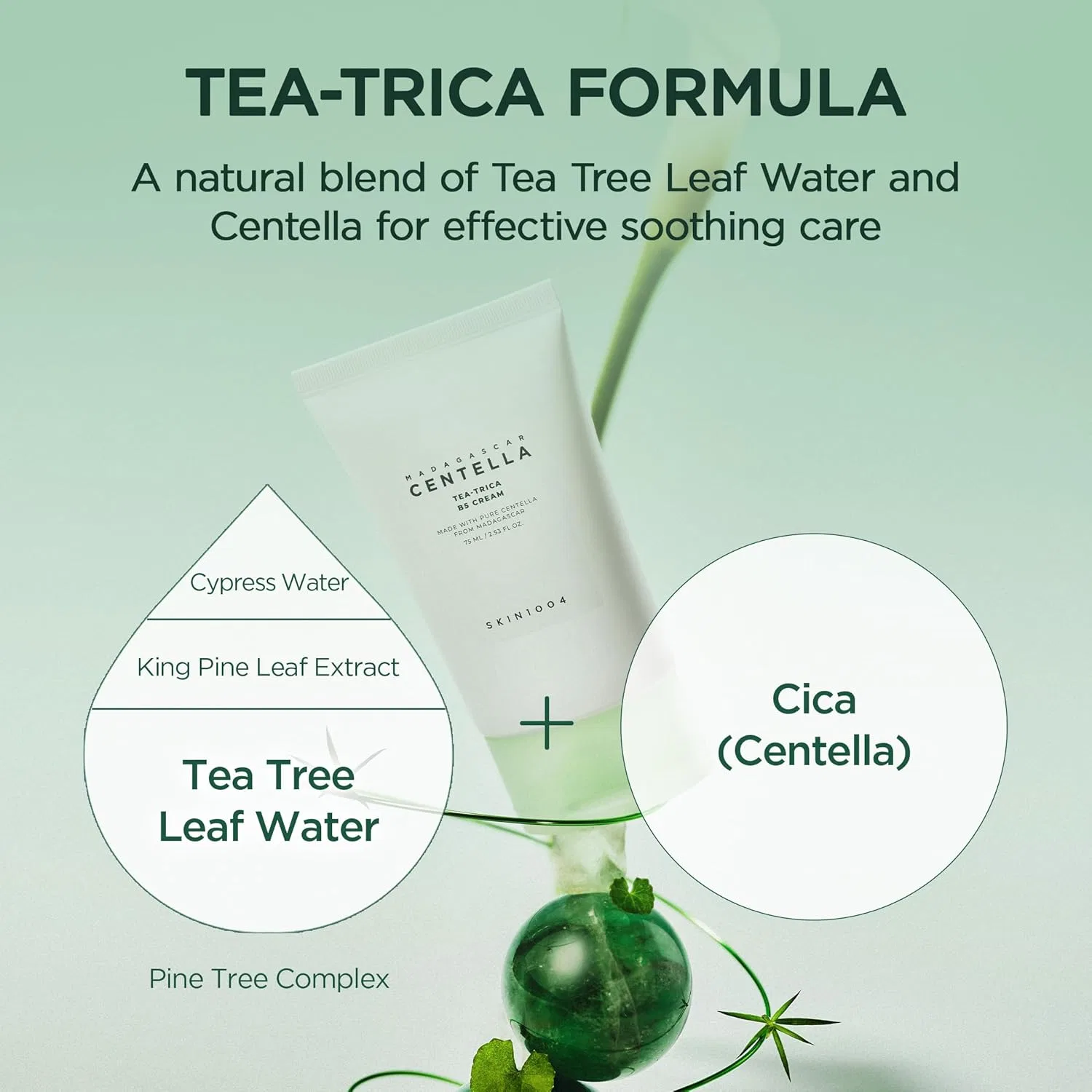 Крем для лица SKIN1004 — Madagascar Centella Tea-Trica B5, 75 мл — фото 4