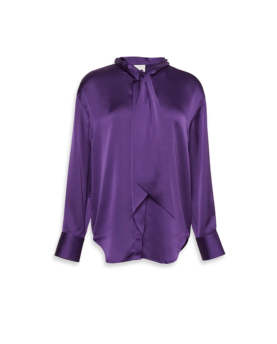 

Женская атласная рубашка Calvin Klein, фиолетовый