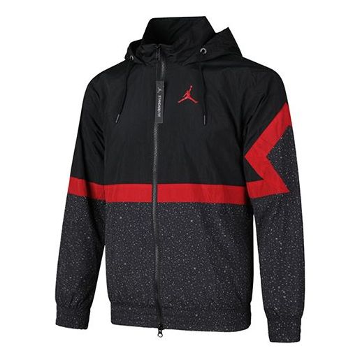 

Куртка Air Jordan Sports Windproof Hooded Jacket Black Red, черный