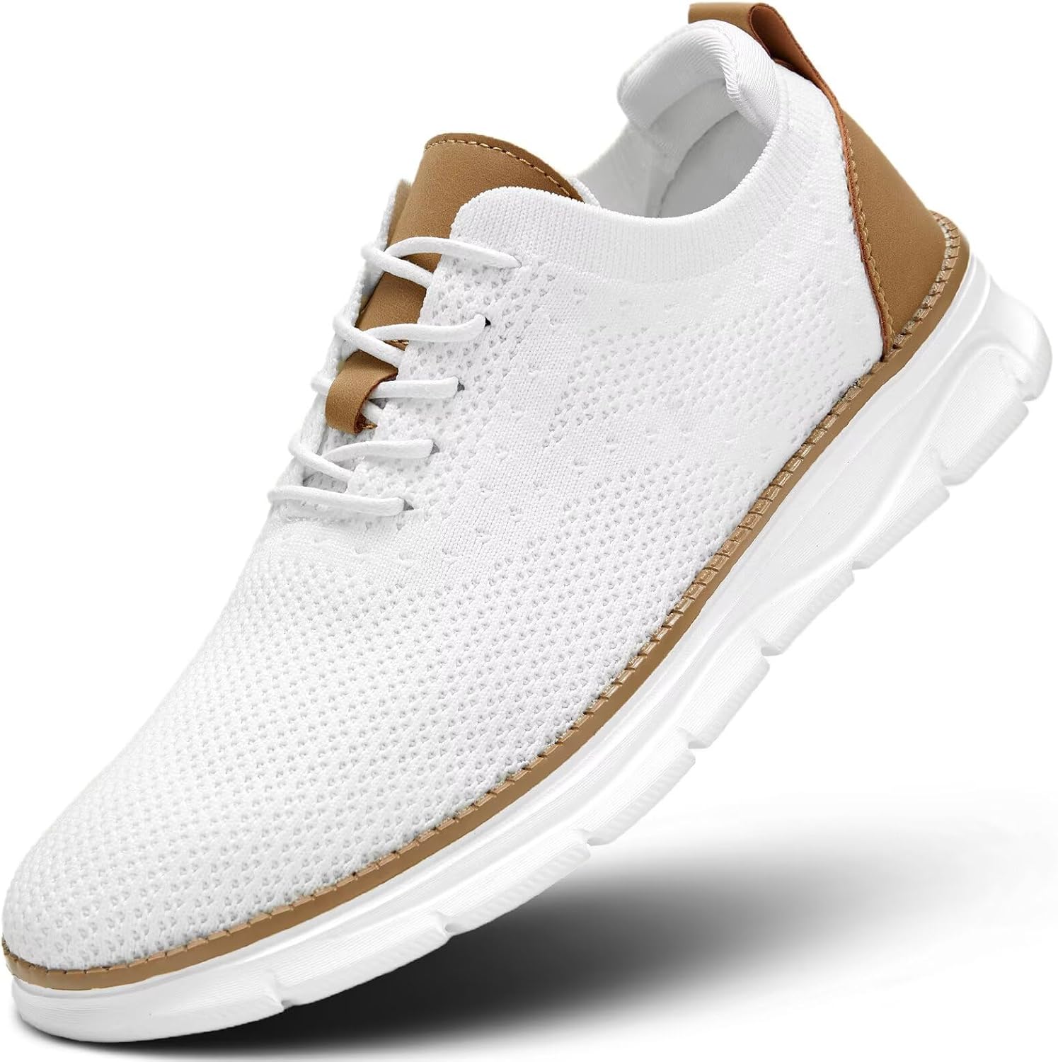 

Мужская повседневная обувь, модные кроссовки для ходьбы с сеткой, деловые оксфорды для работы, легкая обувь с мягкой подошвой Kvovzo, белый