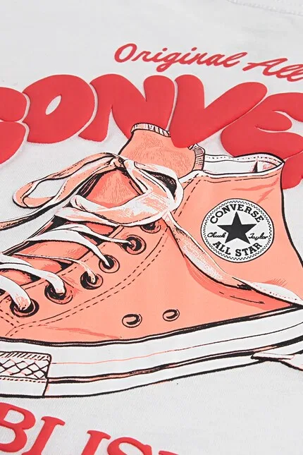 Футболка детская с коротким рукавом Converse, белый — фото 3