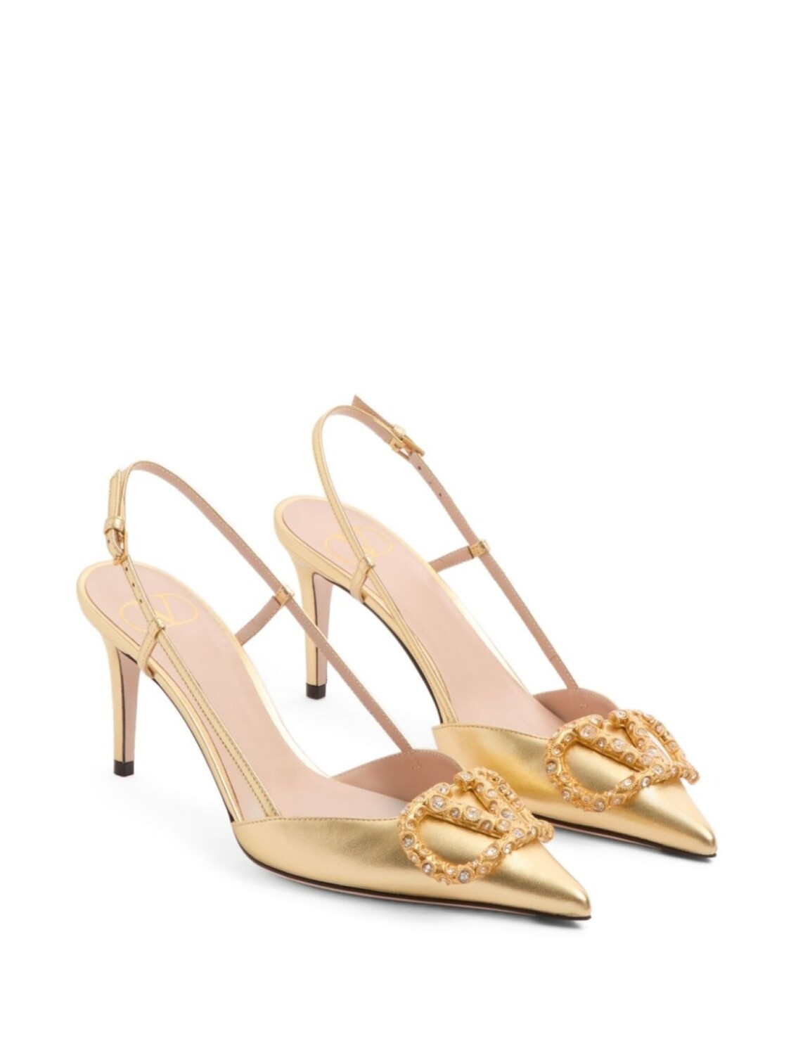 Туфли с логотипом VLogo Signature Valentino Garavani, золотой — фото 2
