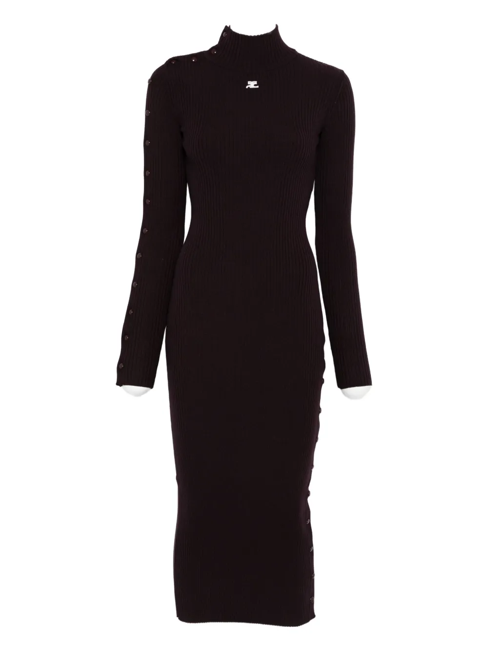 

Платье в рубчик с пуговицами Courrèges, фиолетовый