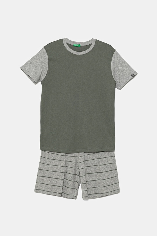 

Детская хлопковая пижама, 2 шт United Colors Of Benetton, зеленый