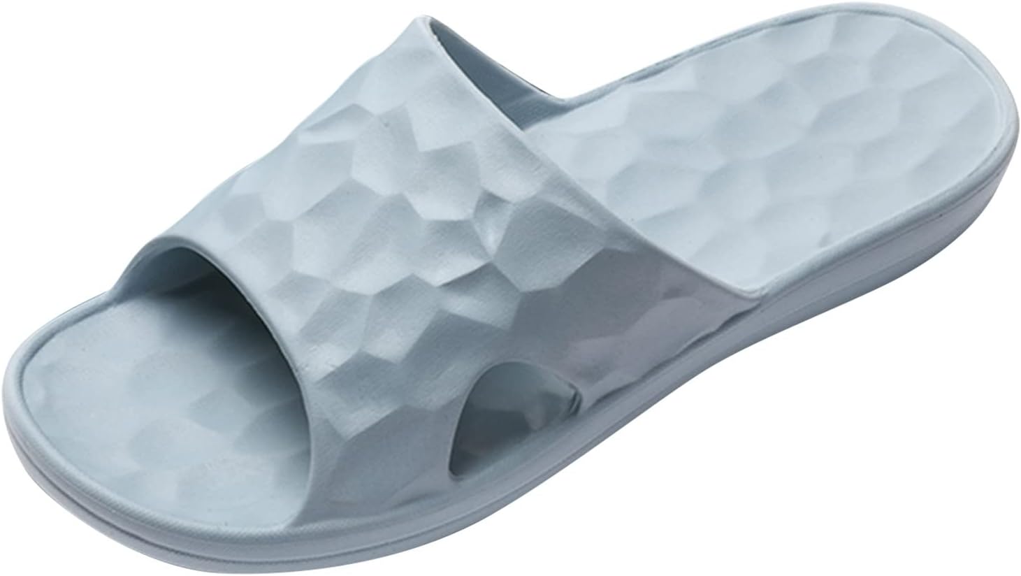 

Мужские тапочки на все сезоны с плоской подошвой для дома и ванной, с нескользящей подошвой, открытый носок, легкая модель, мужские летние домашние тапочки Generic, небесно-голубой