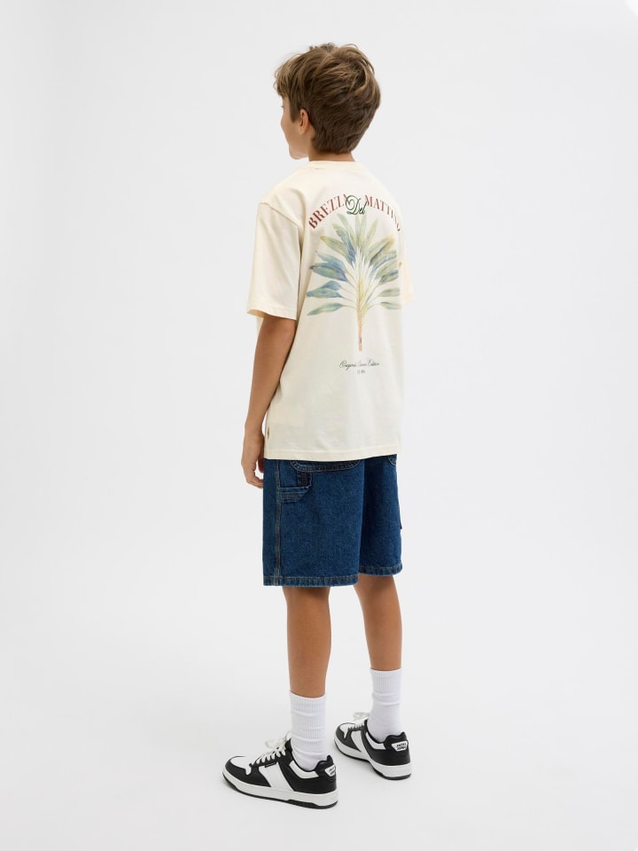 Футболка JACK & JONES Junior, античный белый — фото 4