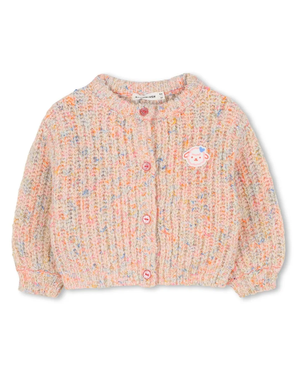 

Вязаная детская куртка оранжевого цвета с пуговицами Billieblush