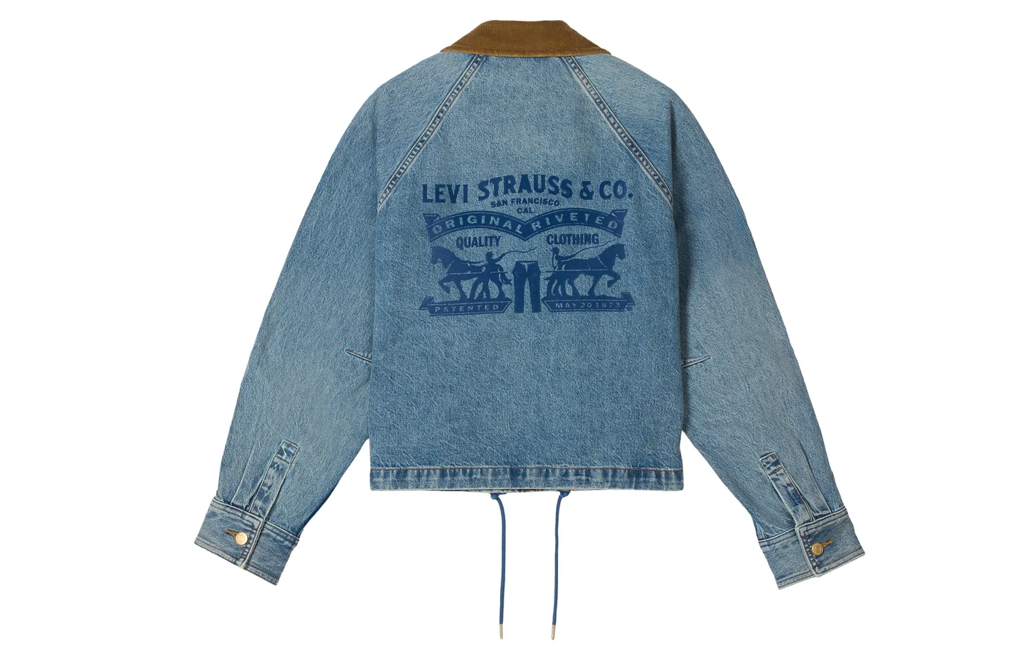 Levis Куртка Year Of The Horse Limited Collection, женская, синяя, с лацканами, средняя, для работы — фото 3