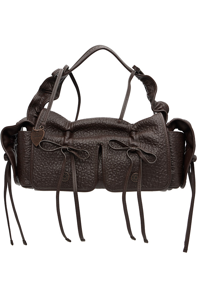 

Acne Studios Коричневая сумка из зернистой кожи с множеством карманов