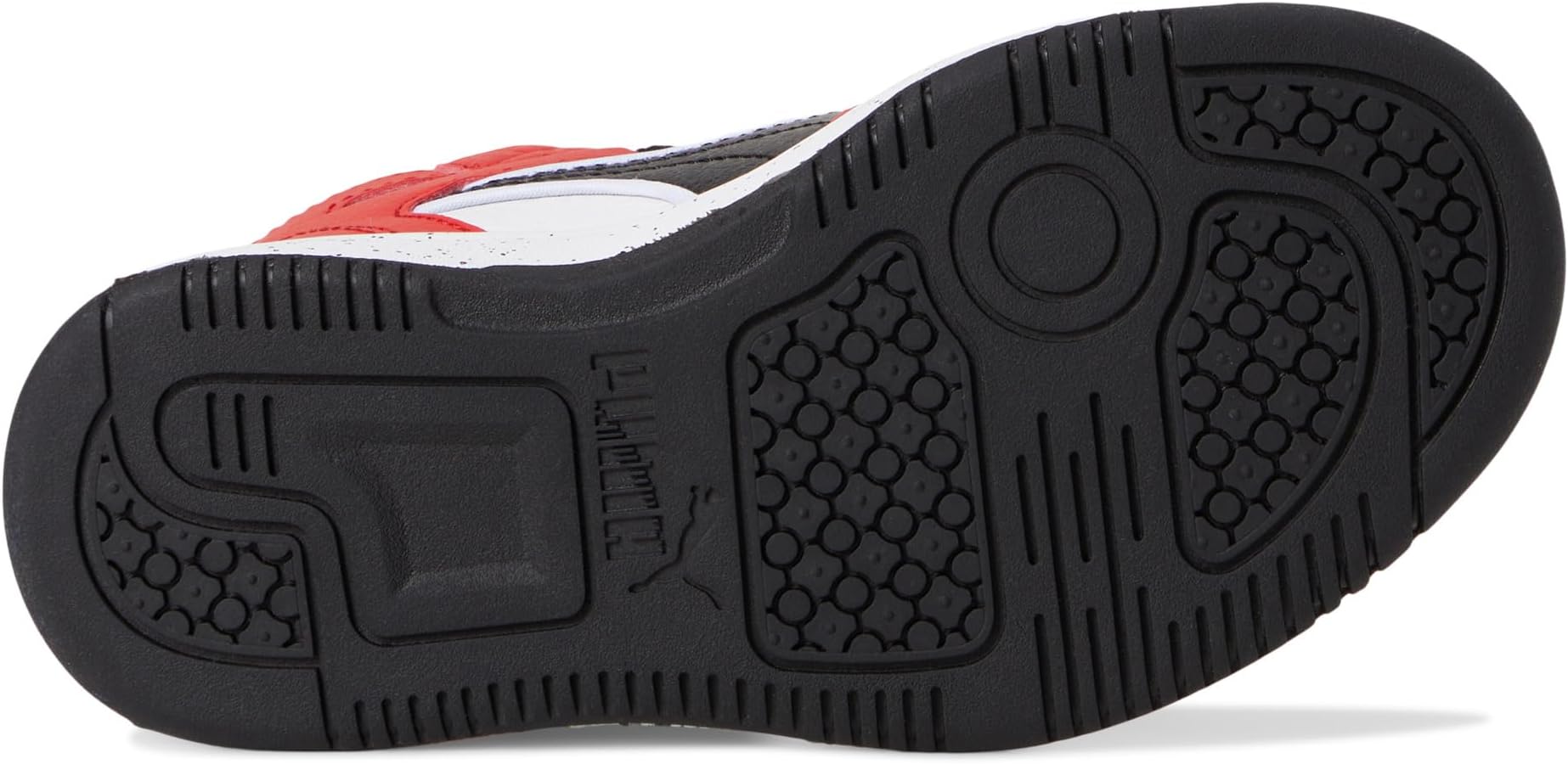 Кроссовки PUMA Kids Rebound Layup Mid Hook And Loop Shoes, цвет White/Black/For All Time Red — фото 3