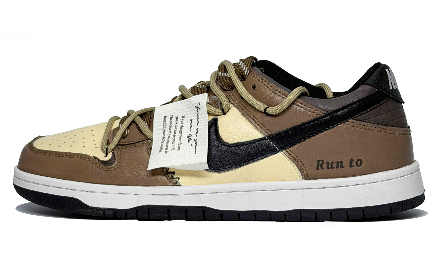 

Nike Dunk Abrasion Resistant Low top Skateboard Shoes Unisex коричневый желтый