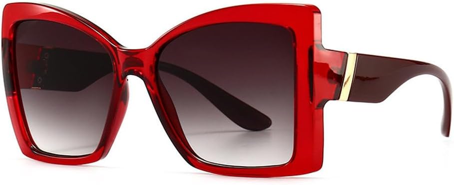 

Роскошные солнцезащитные очки «кошачий глаз» в крупной оправе для женщин, модные, винтажные, популярные, для путешествий, сексуальные, с защитой от УФ-излучения UV400 HVTVTLA, Red Gray