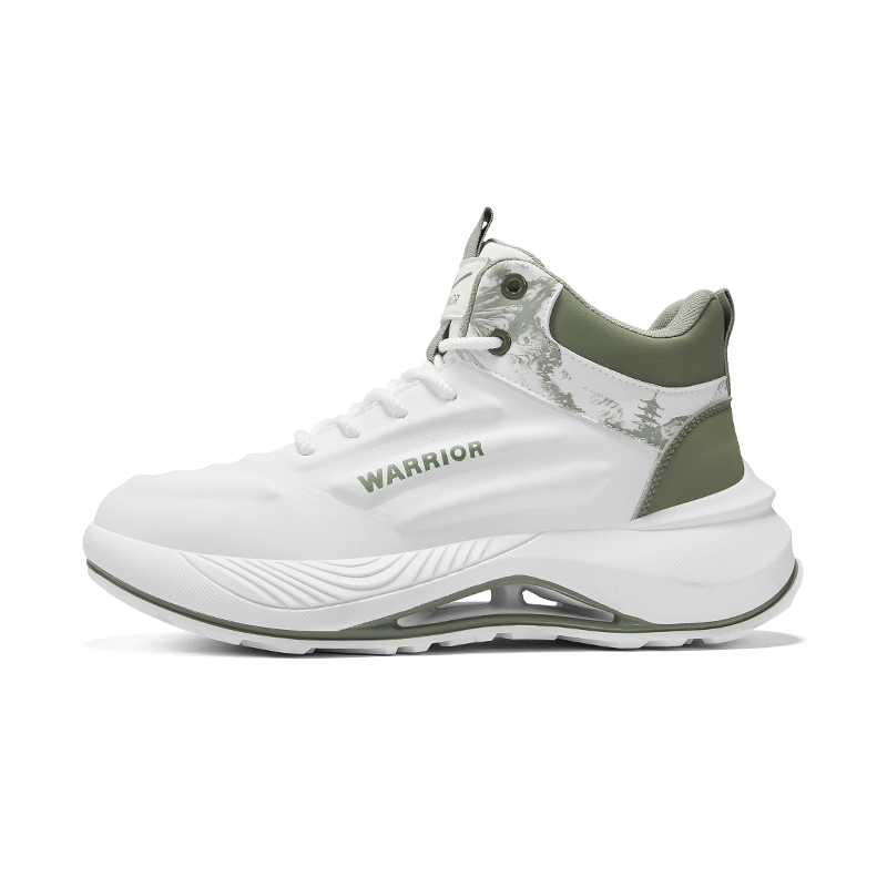

Низкие повседневные кроссовки мужские бело- WARRIOR, белый/зеленый Mid-Top