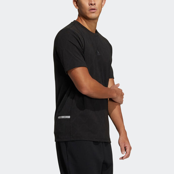 Футболка th tee techjaq повседневные спортивные дышащие короткие рукава Adidas, черный — фото 4
