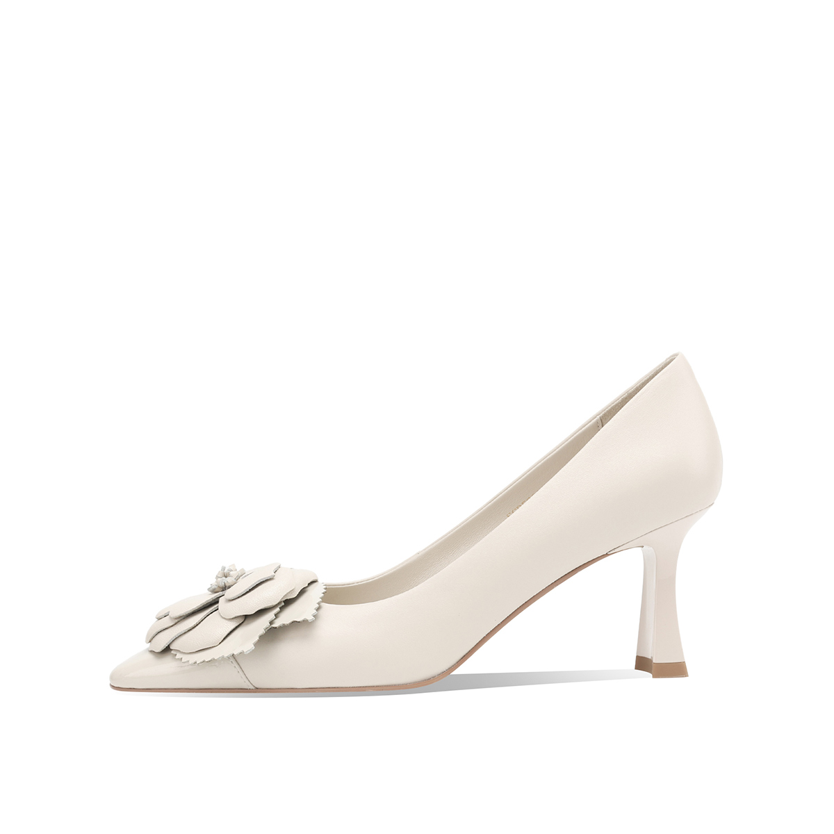 Туфли на высоком каблуке 6 см, женские Rosa Bianca, Beige (Sheepskin Lining)