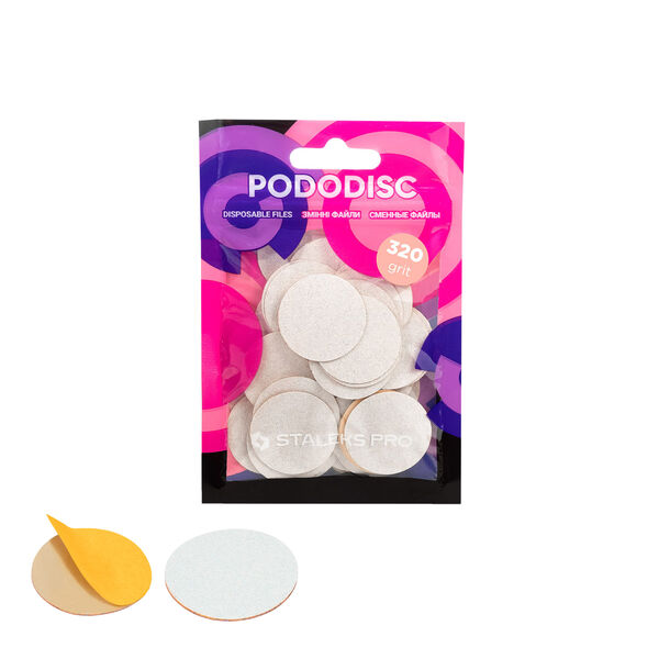 

Колпачки сменные белые, зернистость 320, 50 шт./1 упаковка. Staleks Pro Expert pododiscs pdf-25-320w