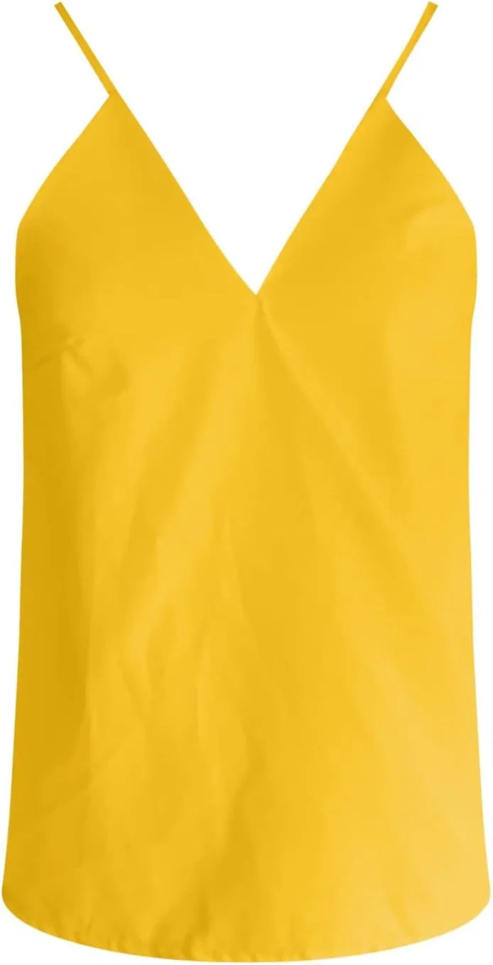 Блуза с V-образным вырезом Casual Summer Tank Tops, желтый — фото 2