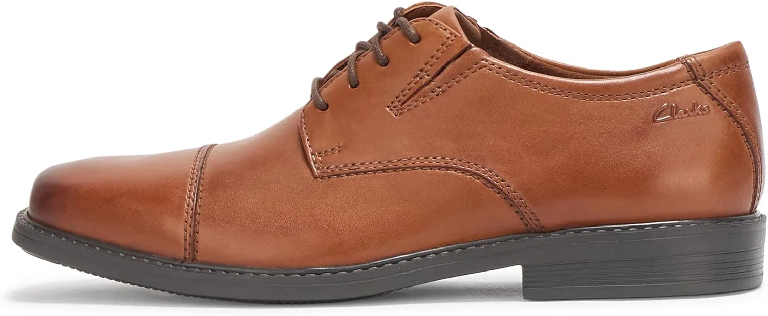 Туфли Clarks Herren Cosgrove Cap Oxford, Dark Tan Leather — фото 2