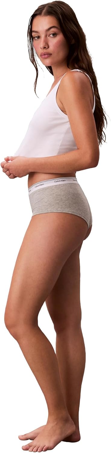 Женские трусики-шорты Calvin Klein Balance из эластичного хлопка, 3 шт. в упаковке, Black/ White/ Grey Heather — фото 3