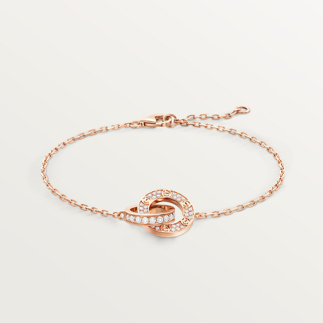 

Браслет Cartier Bracelet LOVE, sur chaîne, pavé, розовое золото