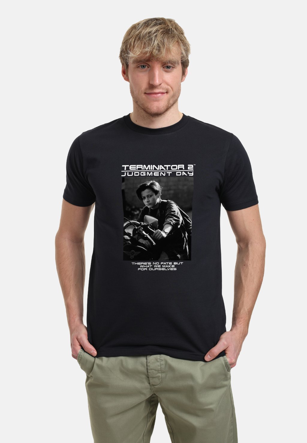 

Футболка с принтом TERMINATOR JUDGMENT DAY THERE S NO FATE Henry Tiger, темно-синий
