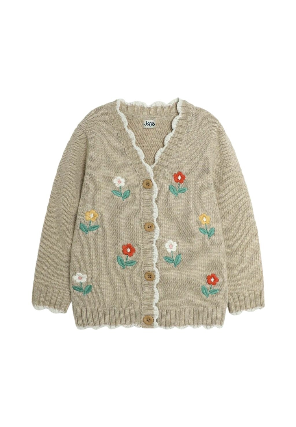 

Кардиган FLORAL EMBROIDERED CHUNKY REGULAR FIT JoJo Maman Bébé, бежевый