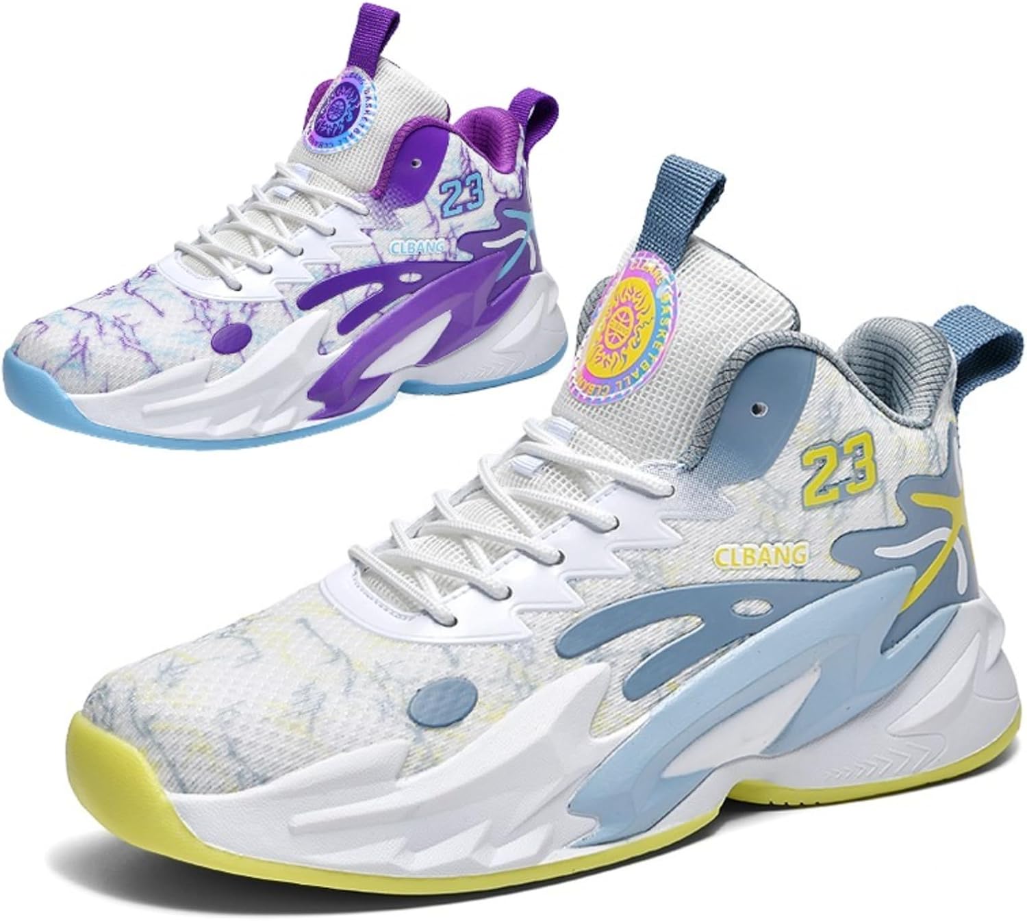 

Мужские дышащие кроссовки из сетки с граффити, высокие, на шнуровке, для баскетбола, легкие, противоскользящие, модные кроссовки для спорта, тренировок, бега, занятий в зале и на улице, повседневного ношения Netehadi, зеленый/фиолетовый