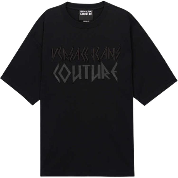 

Футболка с вышитым логотипом VERSACE JEANS COUTURE, черный