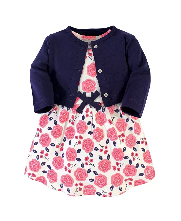 

Платье и кардиган для девочек из натурального хлопка Touched By Nature, синий