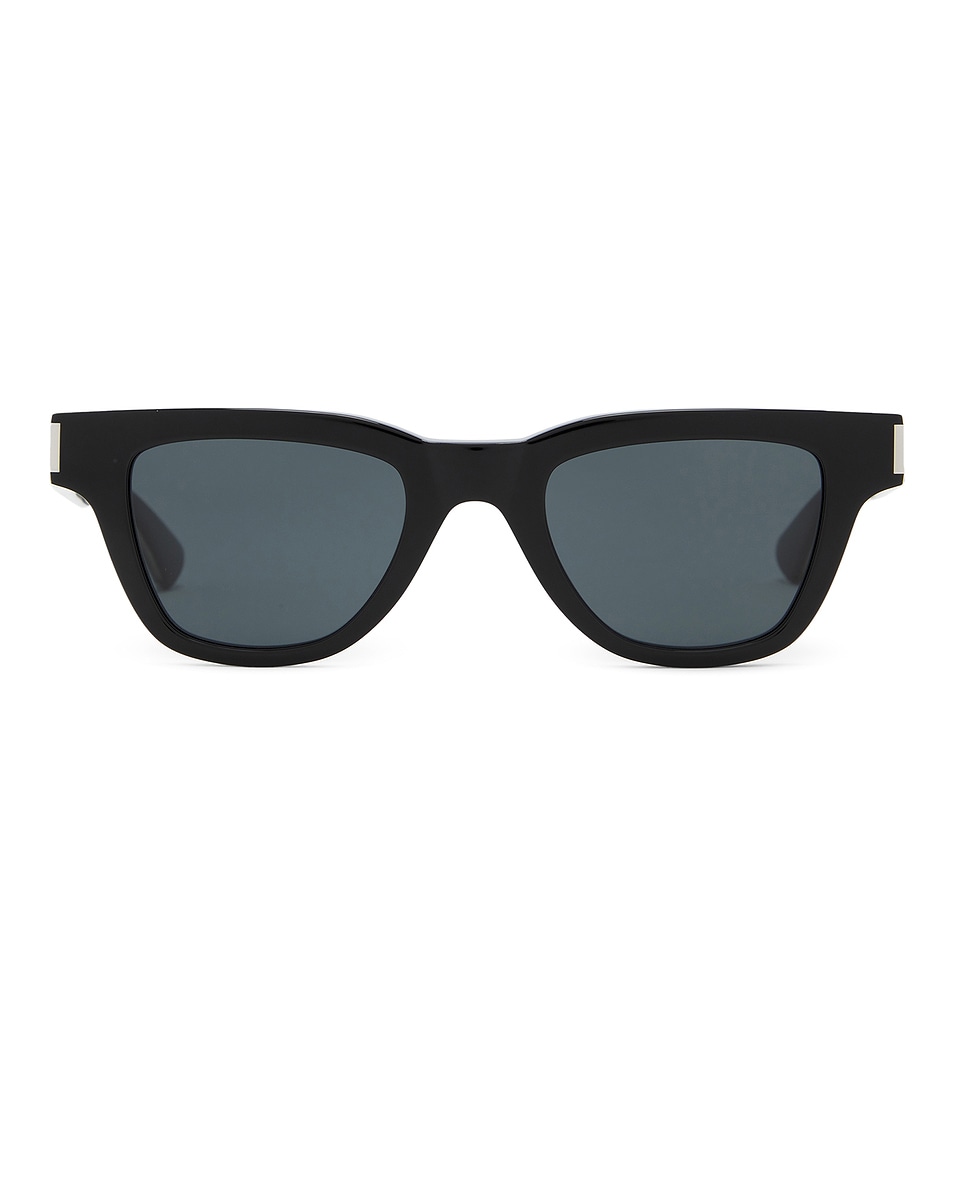 

Квадратные солнцезащитные очки Saint Laurent, Black, Crystal, & Black